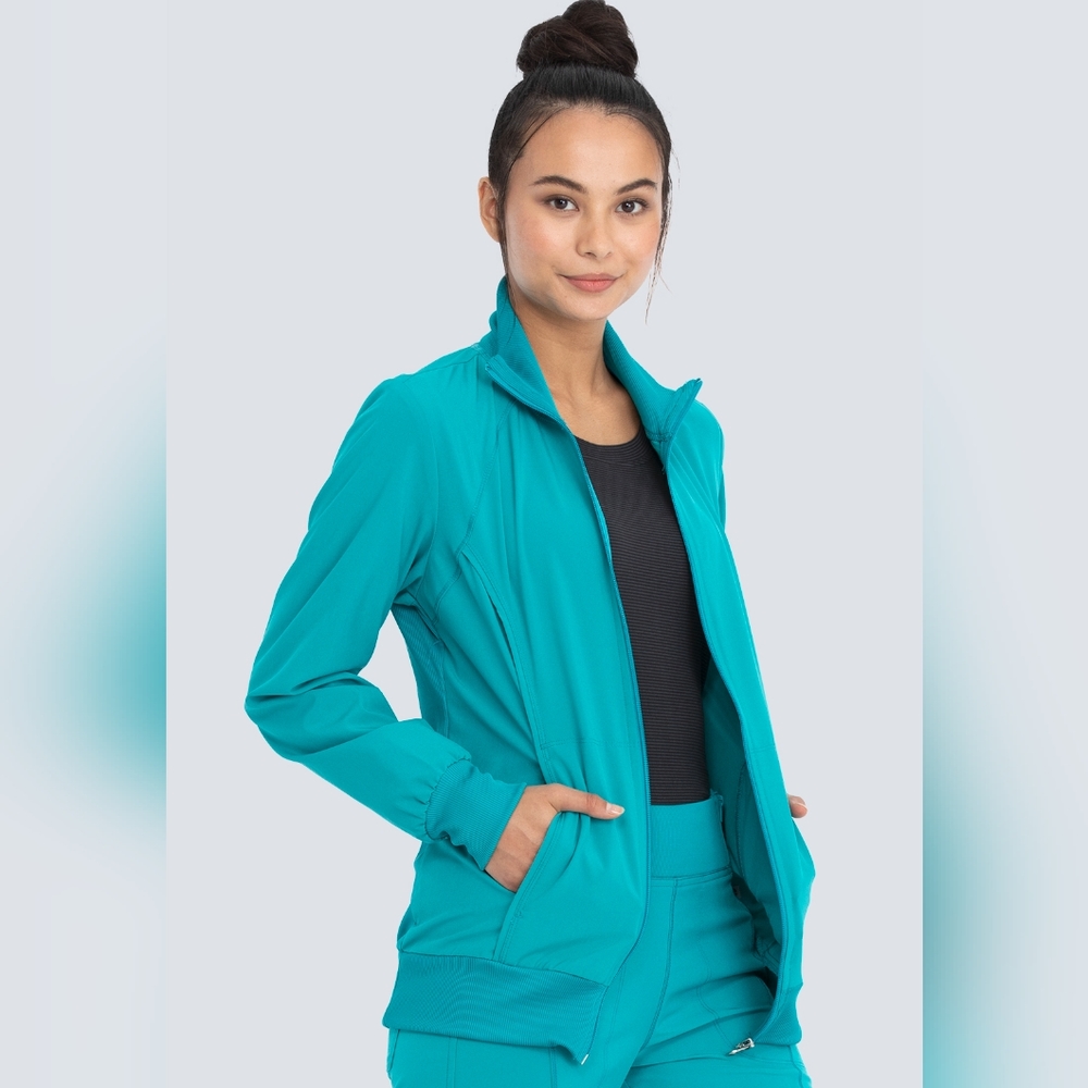 Cherokee Infinity Scrubs Full Zip Warm Up Jacket size 3X in Teal